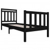 Estructura de cama individual madera maciza negro 75x190 cm 3