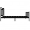 Estrutura cama pequena solteiro 75x190 cm madeira maciça preto 5