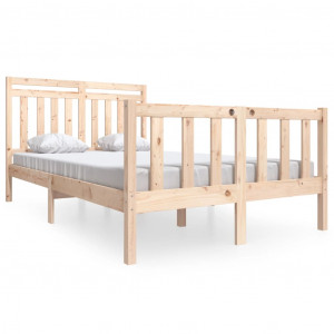 Estructura de cama doble de madera maciza 4FT6 135x190 cm H