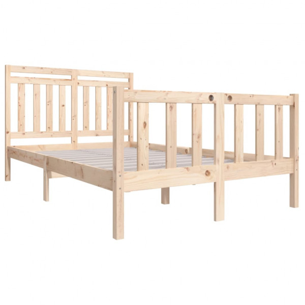 Estructura de cama doble de madera maciza 4FT6 135x190 cm M 3