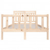 Estructura de cama doble de madera maciza 4FT6 135x190 cm 4