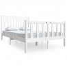 Estructura de cama doble de madera maciza blanco 135x190 cm 2