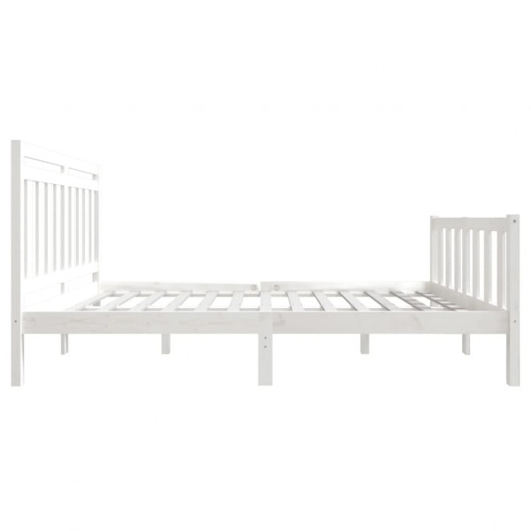 Estructura de cama doble de madera maciza blanco 135x190 cm M 5
