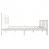 Estructura de cama doble de madera maciza blanco 135x190 cm 5