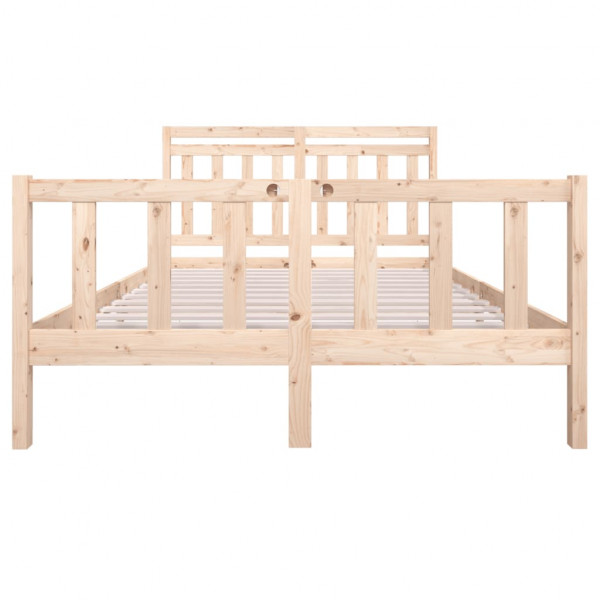 Estructura de cama madera maciza 140x190 cm M 4