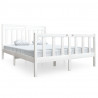 Estructura de cama de madera maciza blanca 140x190 cm 2