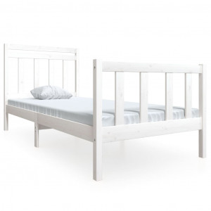 Estructura de cama madera maciza blanca 100x200 cm H