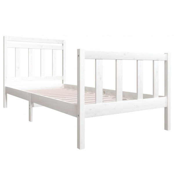Estructura de cama madera maciza blanca 100x200 cm M 3