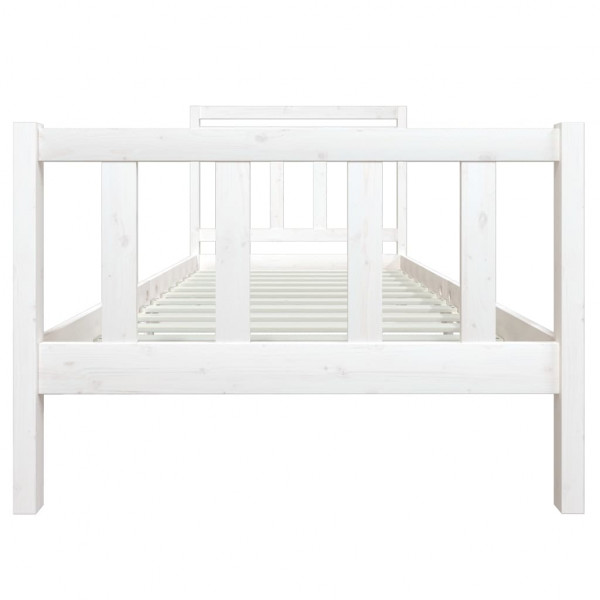 Estructura de cama madera maciza blanca 100x200 cm M 4