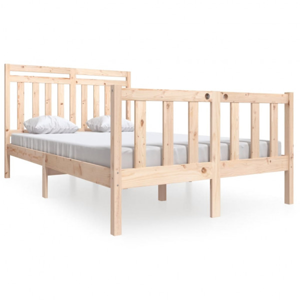 Estructura de cama de madera maciza 140x200 cm M 2