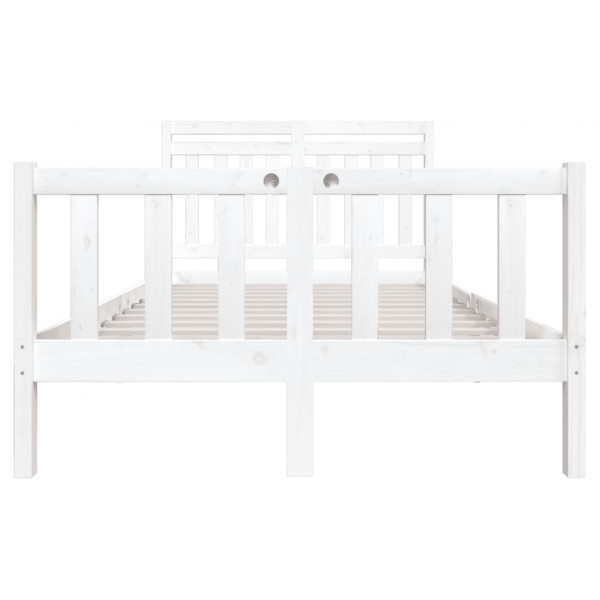 Estructura de cama de madera maciza blanca 140x200 cm M 4