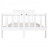 Estructura de cama de madera maciza blanca 140x200 cm 4