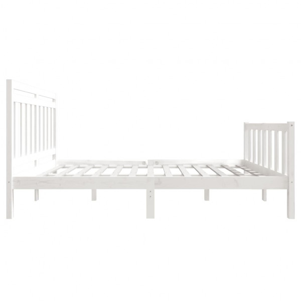 Estructura de cama de madera maciza blanca 140x200 cm M 5