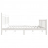 Estructura de cama de madera maciza blanca 140x200 cm 5