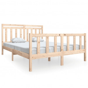 Estructura de cama de madera maciza 150x200 cm H