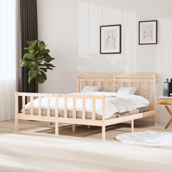 Estructura de cama de madera maciza 160x200 cm D