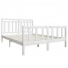 Estrutura de cama em madeira maciça branca 160x200 cm 3