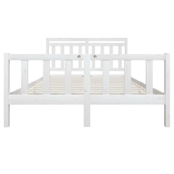 Estructura de cama de madera maciza blanca 160x200 cm M 4