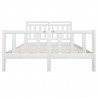 Estructura de cama de madera maciza blanca 160x200 cm 4