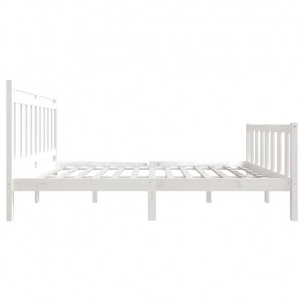 Estructura de cama de madera maciza blanca 160x200 cm M 5