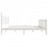 Estructura de cama de madera maciza blanca 160x200 cm 5