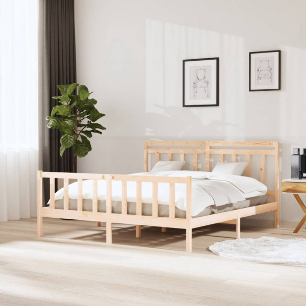 Estructura de cama de madera maciza 180x200 cm D