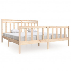 Estructura de cama de madera maciza 180x200 cm H