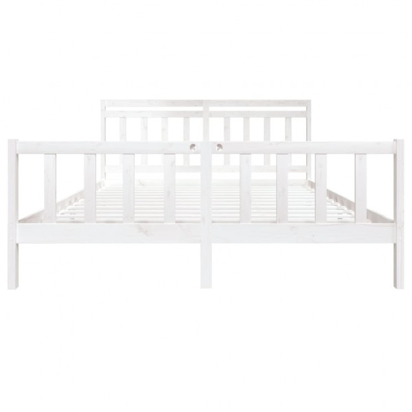 Estrutura de cama em madeira maciça branca 180x200 cm M 4