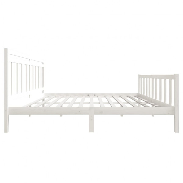 Estructura de cama de madera maciza blanca 180x200 cm M 5