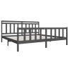 Estructura de cama de madera maciza gris 200x200 cm 3