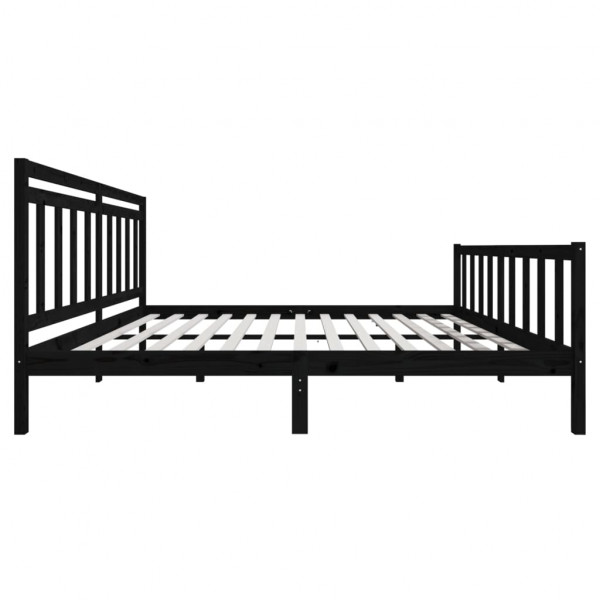 Estructura de cama de madera maciza negra 200x200 cm M 5
