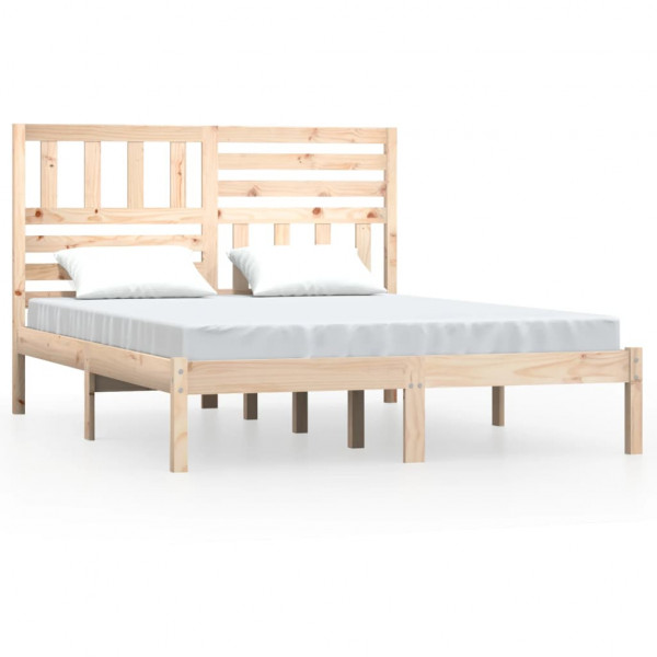 Estructura de cama madera maciza de pino 140x190 cm M 2