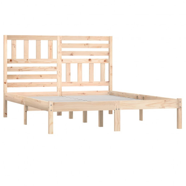 Estructura de cama madera maciza de pino 140x190 cm M 3