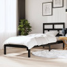 Estrutura cama pequena solteiro 75x190 cm madeira maciça preto 1