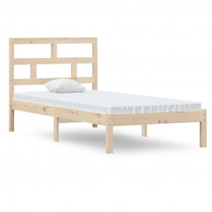 Estructura de cama madera maciza 90x190 cm H