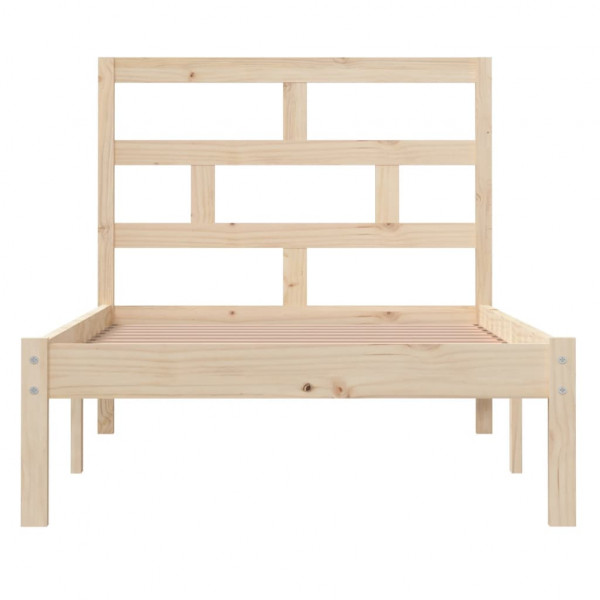 Estructura de cama madera maciza 90x190 cm M 4