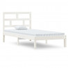 Estrutura de cama solteiro 90x190 cm madeira maciça branco 2