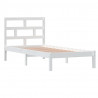 Estrutura de cama solteiro 90x190 cm madeira maciça branco 3