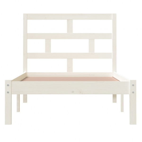Estructura de cama madera maciza blanco 90x190 cm M 4