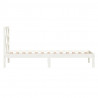 Estrutura de cama solteiro 90x190 cm madeira maciça branco 5
