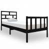 Estrutura de cama pequena solteiro 75x190 cm pinho maciço preto 2