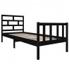 Estructura de cama madera maciza de pino negro 75x190 cm 3