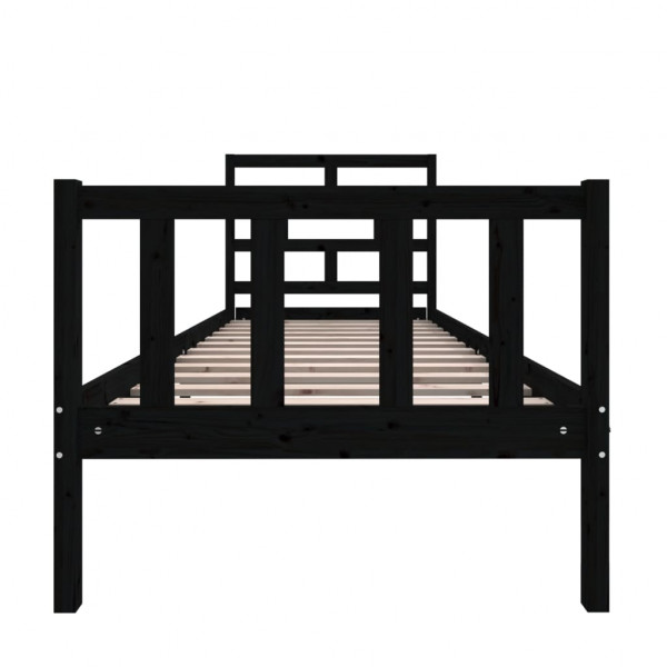 Estructura de cama madera maciza de pino negro 75x190 cm M 4