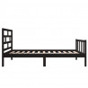 Estrutura de cama pequena solteiro 75x190 cm pinho maciço preto 5
