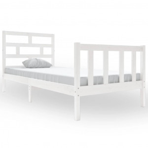 Estrutura de cama solteiro 90x190 cm pinho maciço branco H