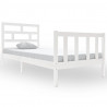 Estrutura de cama solteiro 90x190 cm pinho maciço branco 2