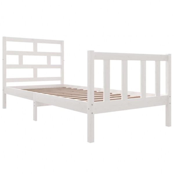 Estructura de cama madera maciza de pino blanco 90x190 cm M 3