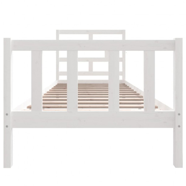 Estructura de cama madera maciza de pino blanco 90x190 cm M 4