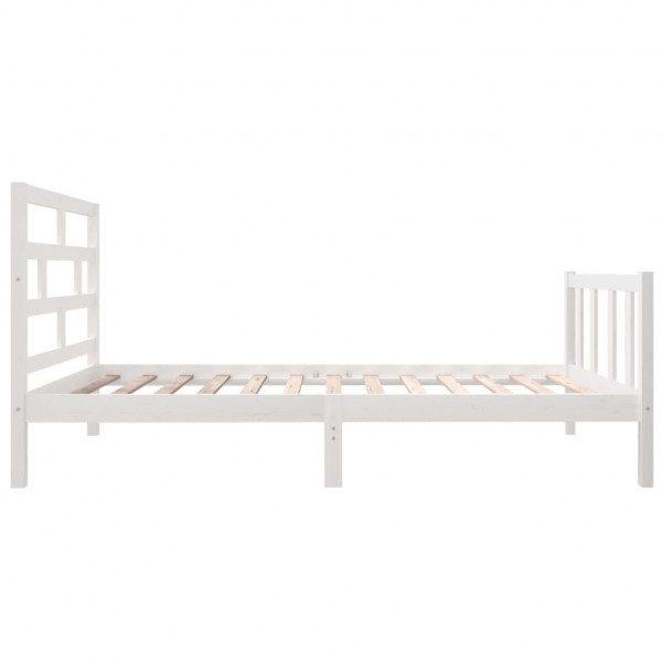 Estrutura de cama solteiro 90x190 cm pinho maciço branco M 5