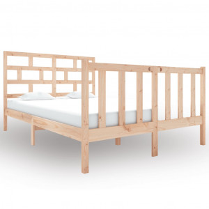Estrutura de cama pequena casal 120x190 cm pinho maciço H